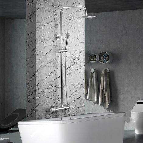 Imex - Columna Ducha Termostatica con Grifo Cromado Serie Line