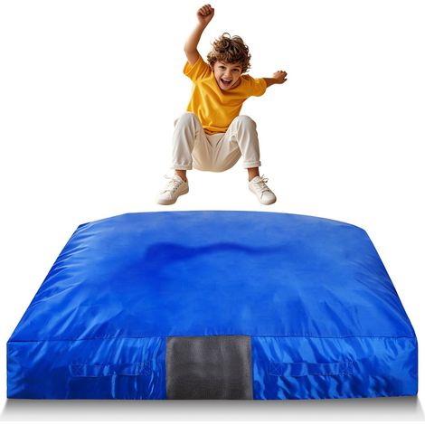 Bloc de Réception 150x150x30 cm, Tapis de Chute Épais avec Bloc de Mousse Housse Lavable, pour Sécurité dans la Salle Sensorielle, Matelas de Réception avec Grande Zone d'Atterrissage Moelleuse (1/5)