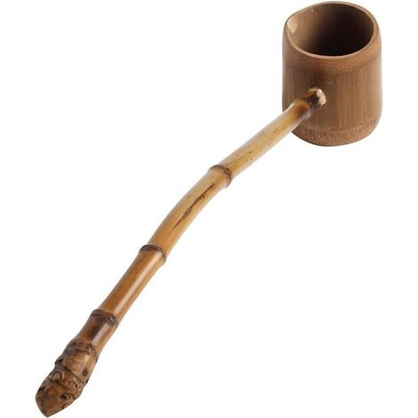 Langer Bambuslöffel für Wasserreservoir, Gartengießkanne und Teezeremonie-Accessoire, natürlich und elegant