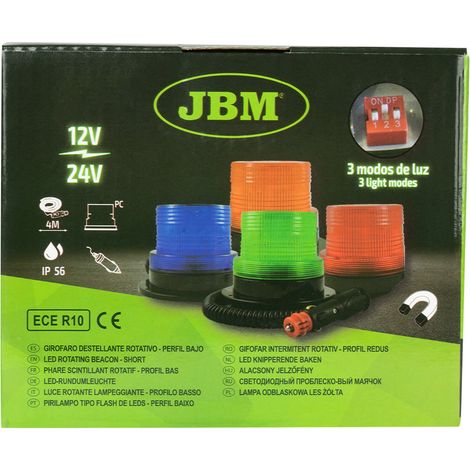 Girofaro destellante rotativo perfil bajo - azul JBM 52828 (1/2)