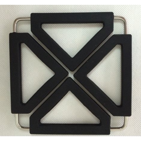 2 pièces de coussin isolant en silicone en acier inoxydable non magnétique rétractable tapis de pot de style européen coussin anti-brûlure maison tapis de salle à manger sous-verre 12,5 0,8 cm noir (1/2)