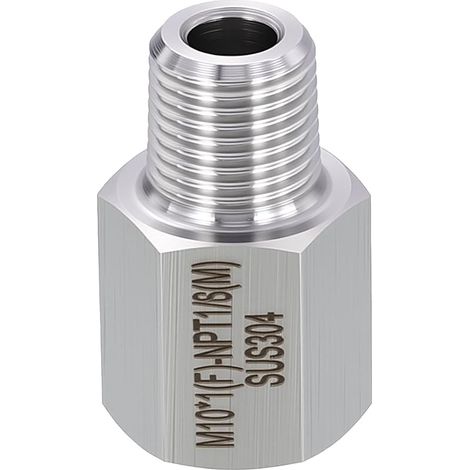 1 Pcs Raccord Femelle-Mâle en Acier Inoxydable 304, Femelle M101 x Mâle NPT 1/8" pour Raccorder Et Prolonger Des Tuyaux pour Usage Industriel, Transfert de Fluides (1/5)