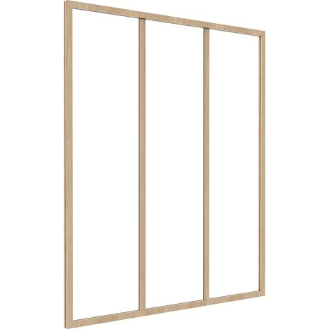 Vente-Unique – Cloison verrière en aluminium thermolaqué 90x130 cm – Verre trempé 4 mm – Naturel clair pour intérieur – Installation en tunnel