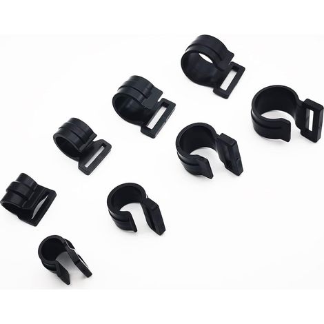 CSPARKV Zeltstangenklammern aus Kunststoff, 20 mm, wiederverwendbare schwarze C-Clips zur Befestigung von Zeltplane, 20 Stück (1/5)