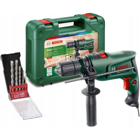 Trapano a percussione Bosch EasyImpact 600 con valigetta e punte (1/4)