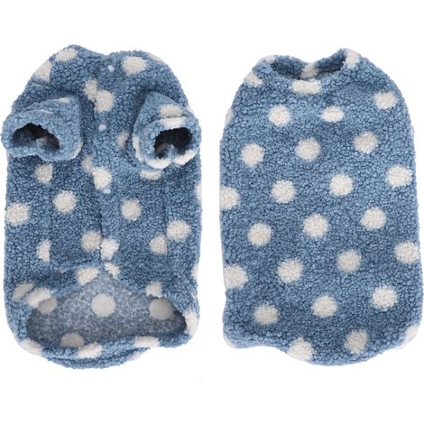 Veste Pour Chien - Manteau Chaude En Peluche Doux - Hiver Automne Petit Chiot - Bleu Taille M (1/5)
