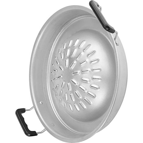 Plaque de cuisson ronde en métal massif pour barbecue coréen — Accessoire léger pour grillades en extérieur (30 x 4,8 cm)