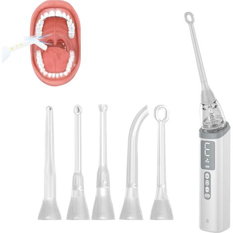 Kit d'aspirateur électrique for éliminer Les calculs amygdaliens, Version améliorée, 3 Modes d'aspiration réglables, Rechargeable 900 mAh, Soins bucco-dentaires(008) (1/5)
