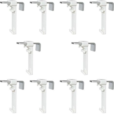 Confezione da 10 staffe di fissaggio per doppie tende a rullo, doppie tende senza foratura, a clip e adesive, come accessorio di ricambio per il fissaggio a una finestra fissa in PVC (1/4)