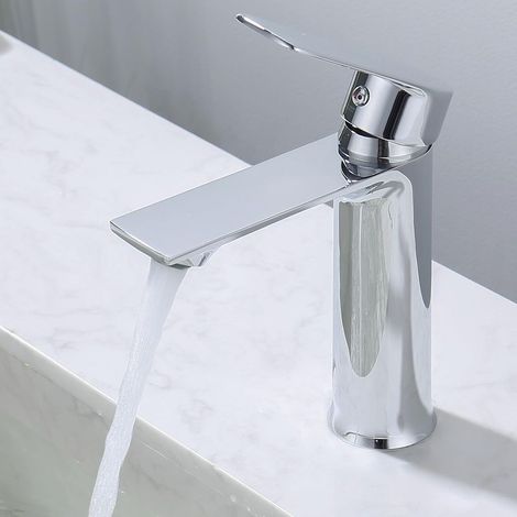 Mitigeur Lavabo Robinet Salle de Bain Mitigeur Vasque Robinet Lave Main Robinetterie Acier inoxydable (1/5)
