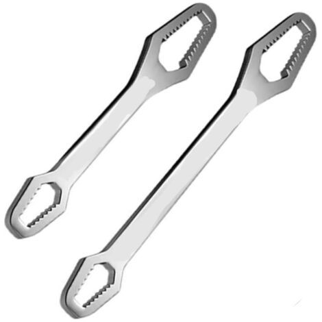 QORVA-2 Pièces Clés à Fourches Polygonales, Clé Torx universelle, Lot de 2 Clés à Molette, Clé Auto-Serrante à Double Extrémité, pour Différentes Tailles de Vis et d'écrous