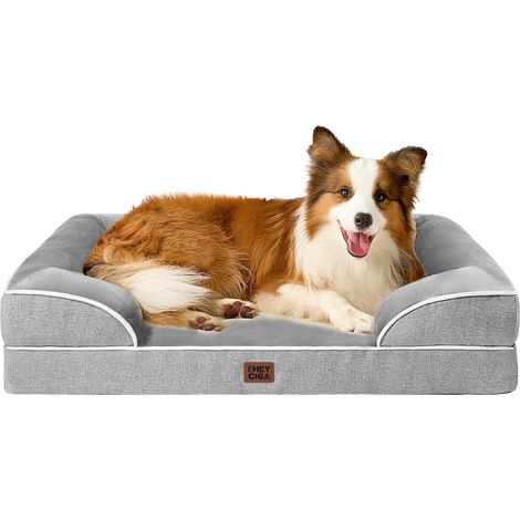 Hundebett orthopädisch Memoryfoam 104x69cm L 104 x B 69 x H 17 cm Grau (1/5)