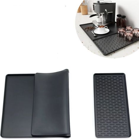 Große, matte Silikon-Kaffeemaschinenmatte (40,5 x 61 cm), Abtropfmatte für Küchenarbeitsplatten, Kaffeebarmatte (1/4)