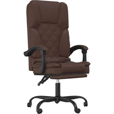 Maison Exclusive - Bürostuhl mit Massagefunktion Braun Kunstleder (1/5)