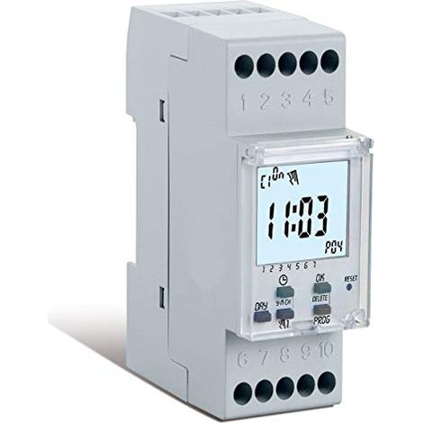 PERRY INTERRUPTEUR HORAIRE 16A MONOPHASé DIGITAL HEBDOMADAIRE - 1IO6081 (1/6)