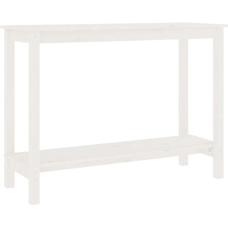 vidaXL Tavolo Consolle Bianco 110x40x80 cm in Legno Massello di Pino (1/5)