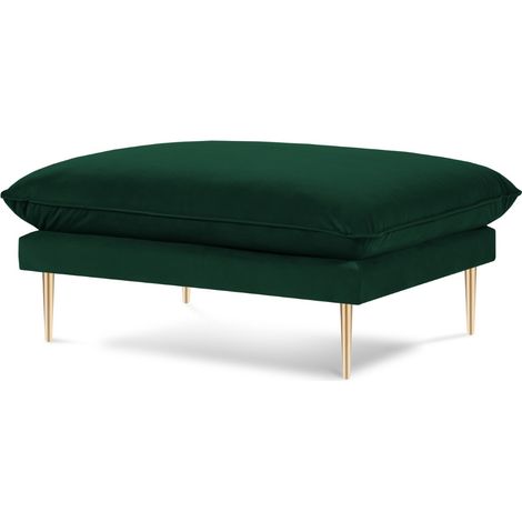 Pouf en velours vert bouteille (1/4)