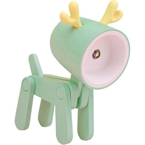 Niedliches Haustier-Nachtlicht, dekoratives Ornament, Geschenk, tragbarer Mini-Handyhalter, kreative LED-Schreibtischlampe-Dog-Green (1/5)