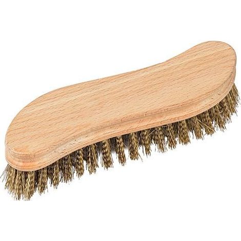 Brosse en laiton, bois, forme S, laiton