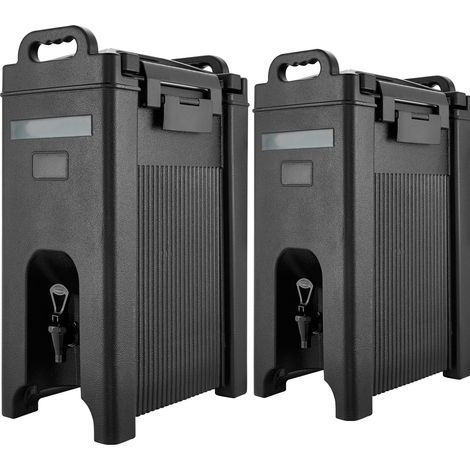 Mophorn Distributore Isolato da 19 L per Bevande Calde e Fredde con Rubinetto e Maniglia, Ideale per Tè, Caffè e Acqua in Bar e Ristoranti, Set da 2, Nero, con Isolamento Prolungato (1/5)