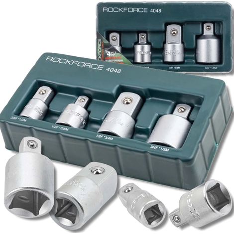 Set di adattatori Rockforce, set da 4, in acciaio CR-V, con bloccaggio a sfera.