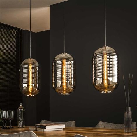 Industrial Ceiling light Trio Chromed Glass (1/5)