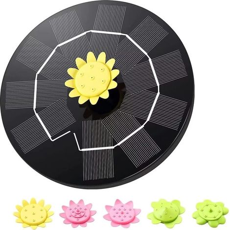 Fontaine solaire pompe solaire pour bassin à 5 effets Fontaine solaire, fontaine solaire pour jardin Pompe solaire flottante pour bassin de jardin ou fontaine (1/5)