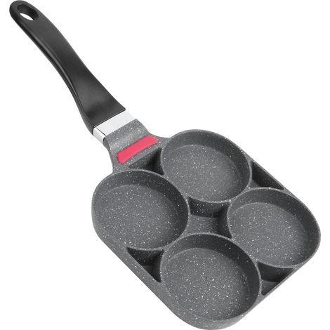 Poêle à crêpes en aluminium pour petit-déjeuner, moule à œuf et hamburger avec poignée (type feu ouvert) (1/5)