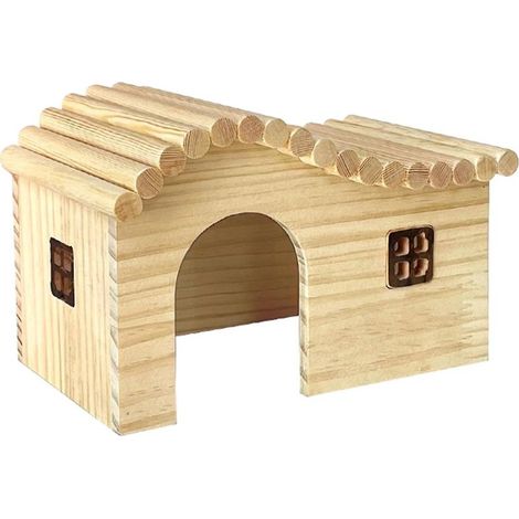 Niedliches Haus für Hamster und Igel, wasserfestes Kletterspielzeug, Holzbett für Kleintiere (1/4)