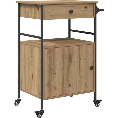 Maison Exclusive - Carrello da Cucina Rovere artigianale 56 x 43 x 89,5 cm