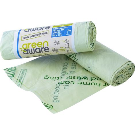 Sacchi per rifiuti compostabili GreenAware 25L 10 pezzi (1/5)