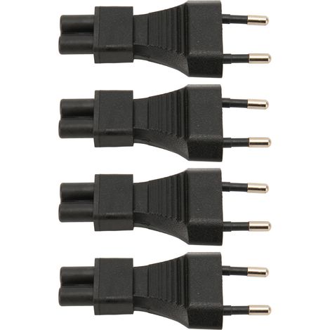 Adaptateur secteur UE mâle vers IEC320 C5 (4 pièces) 2,5 A 250 V, prêt à l'emploi, compatible avec les prises UE 100-250 V (1/5)