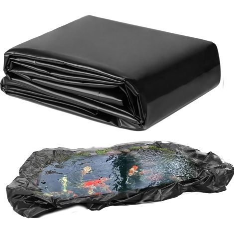 Bâche pour bassin LDPE noir, durable, pliable et résistante à la déchirure pour bassin de poisson, 157"x197" Bâche pour bassin à charge lourde pour bassin de poisson, cascade, bassins à carpes (1/5)