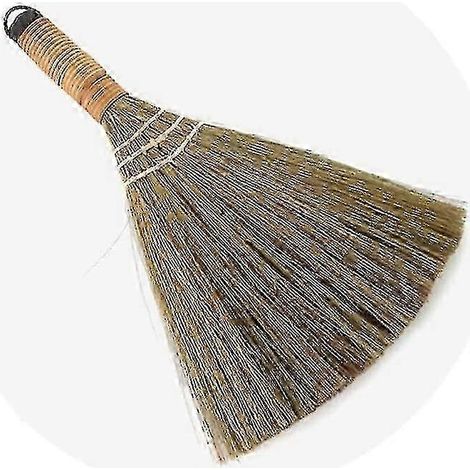 Petit balai traditionnel pour la maison, en paille, bambou, rotin et miscanthus tressés, sans électricité statique (1/5)