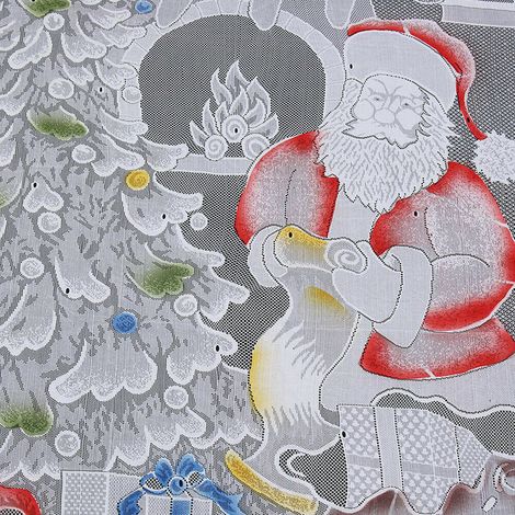 Rideaux de Noël à LED avec Motifs Dentelle et Père Noël - Salon Chambre Déco Maison