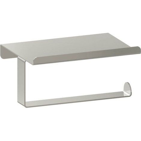 Dérouleur papier toilette inox brossé – Finition chrome – Système de fixation à vis – Dimensions 15.8x18.9x10 cm – Pour salle de bain moderne