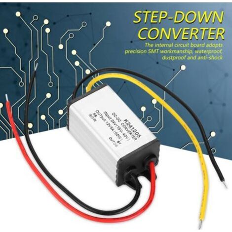 Convertisseur DC-DC 24V à 12V, alimentation abaisseur haute efficacité 5A (1/4)