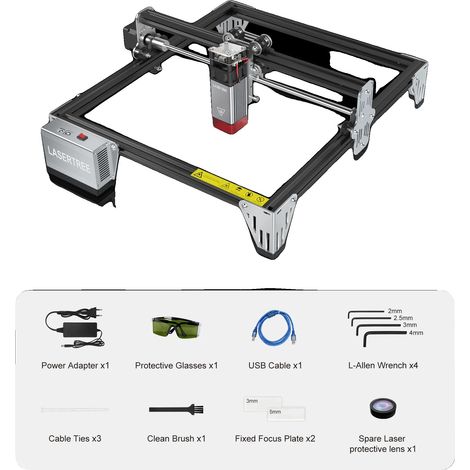 Graveur Laser, Puissance Optique de 5W, Zone de Travail de 300mm x 300mm, LT-K1-mini-5W, Prise EU (1/2)