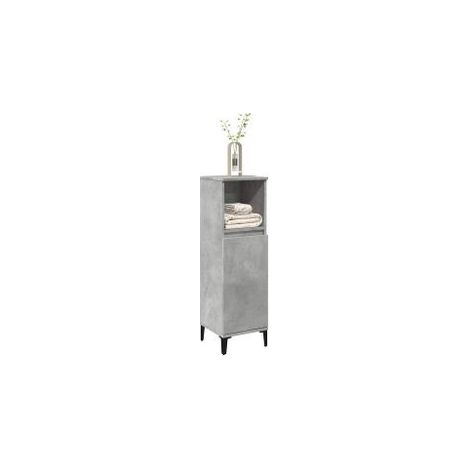 Armoire de salle de bain gris béton 30x30x100 (1/5)