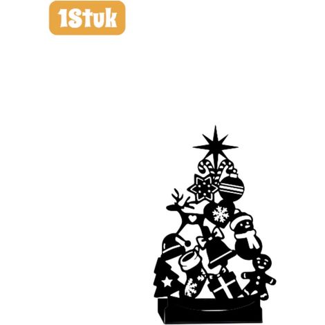 Bougeoir de Noël en métal avec scène miniature festive, décoration pour sapin et intérieur, noir (1/5)
