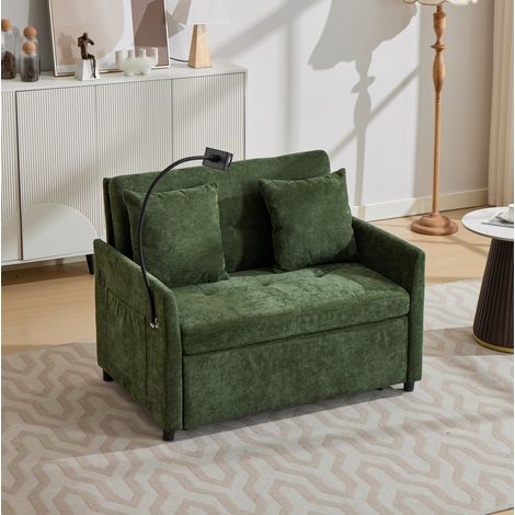 1-Sitzer Schlafsofa mit USB-Anschluss und Tablet-Halterung, grün OKMYHOME (1/5)