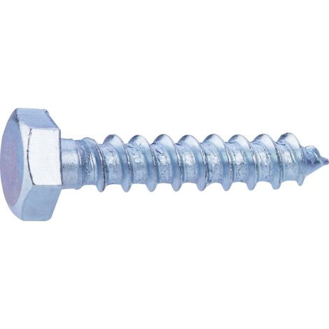 Tirefond - Fixpro - Tête hexagonale - Acier zingué - Filetage partiel - 6 x 30/18 mm - Boîte de 100