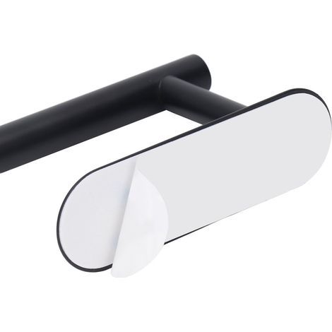 Porte-serviettes en papier en rouleau en acier inoxydable, support suspendu sous le meuble, support noir pour salle de bain et cuisine (1/5)