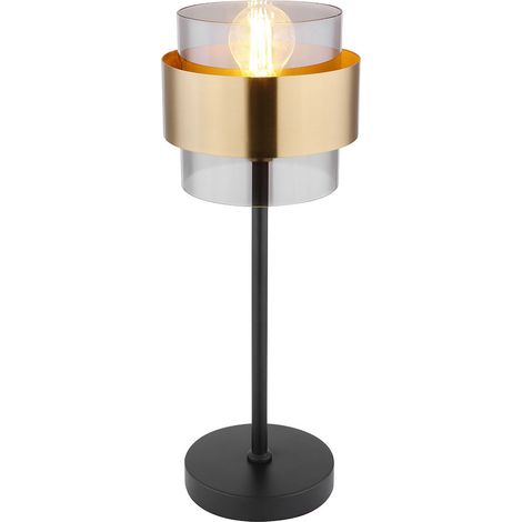 Globo - lámpara de mesa - Milley - latón negro - vidrio - Ø 18cm