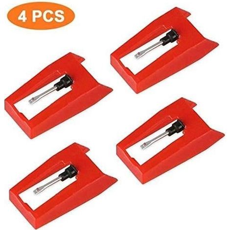 Pack de 4 Pointe de Lecture, Aiguille Diamant de Remplacement Pour Tourne Disques Crosley, Ion, Jensen, Bush et Teac (1/4)