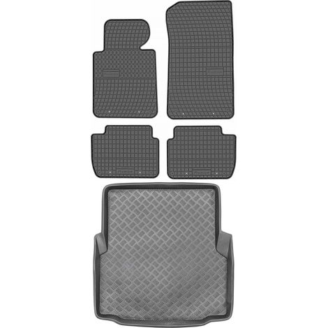 Juego de alfombrillas de goma para coche y maletero para BMW Serie 3 E46 Estate (1999-2007). (1/5)