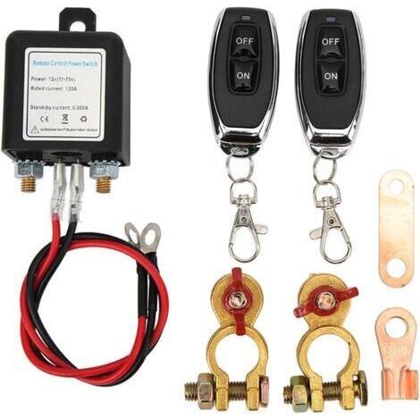 Interrupteur coupe-batterie à distance 12 V 200 A avec 2 télécommandes sans fil, antivol pour voiture, camion et bateau (1/5)