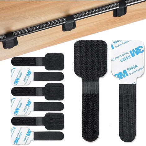60 PCS Cable Management, Cables Organizer Under Desk, Reusable Nylon Cables Management, Cable Holder, Self-Adhesive Bedside Table, Charging Cables (1/5)