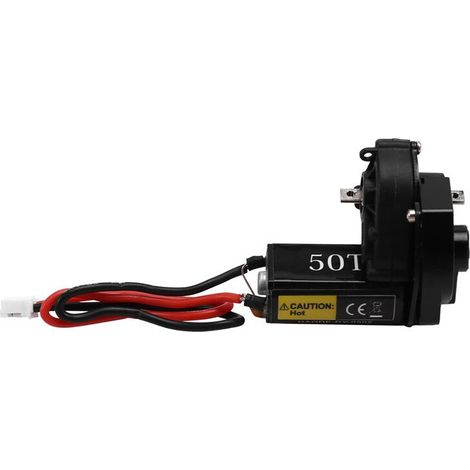 Transmisión completa de engranajes helicoidales con motor de escobillas 050 50T para actualización de coche RC Crawler 1/24 SCX24 AX24 Negro