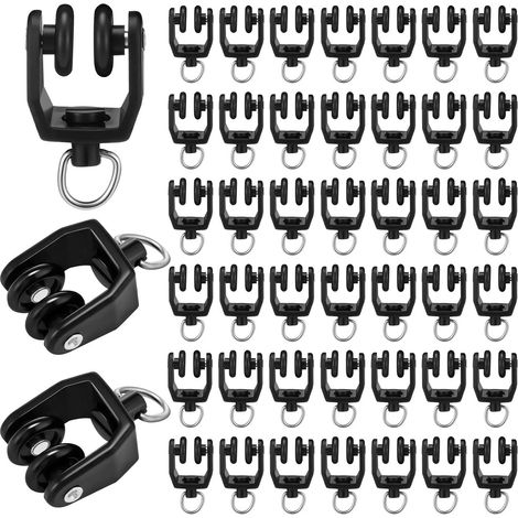 30 accessoires pour tringle à rideaux noire : poulies, guides de rail courbes silencieux à l'ancienne, crochets, roulettes à billes. (1/5)